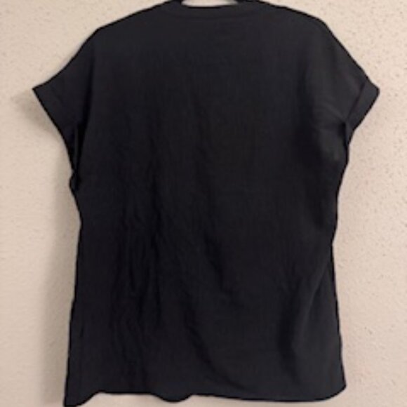 Blusa Negra Casual con Cuello en V (Black Casual V-Neck Blouse) - Picture 4 of 5